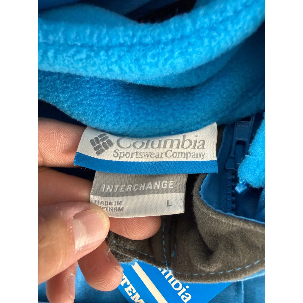 New Columbia Size L 3-in-1 Interchange Hooded Winter Ski Jacket Blue Long Sleeve - Picture 6 of 13